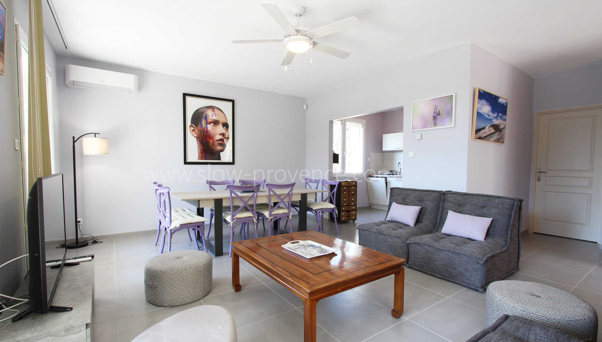 Living-room open on the dining-room
