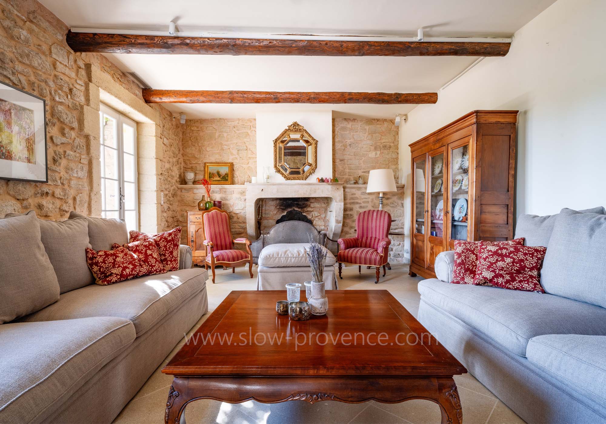 Cozy living room and fireplace