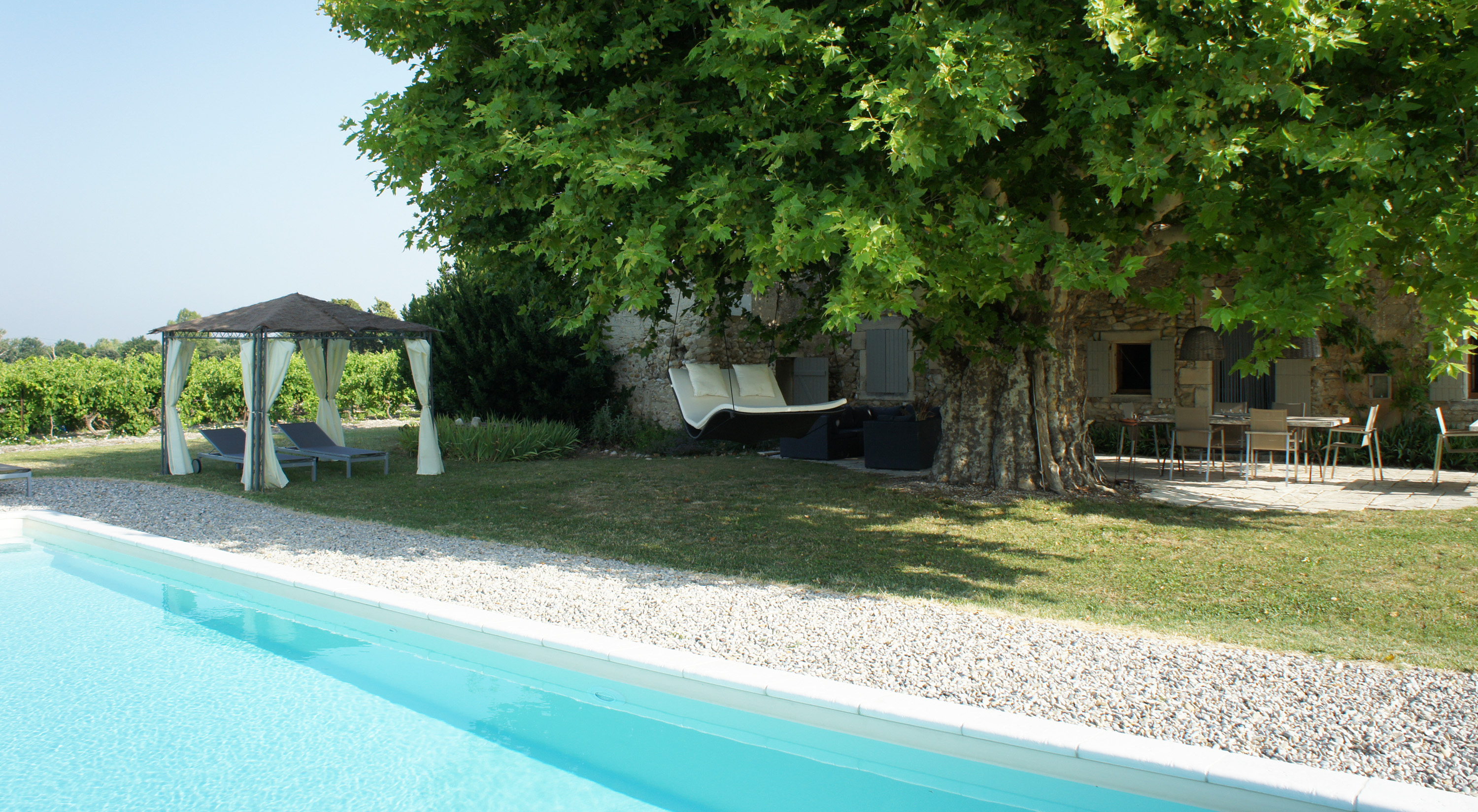 Shaded place at the water's edge