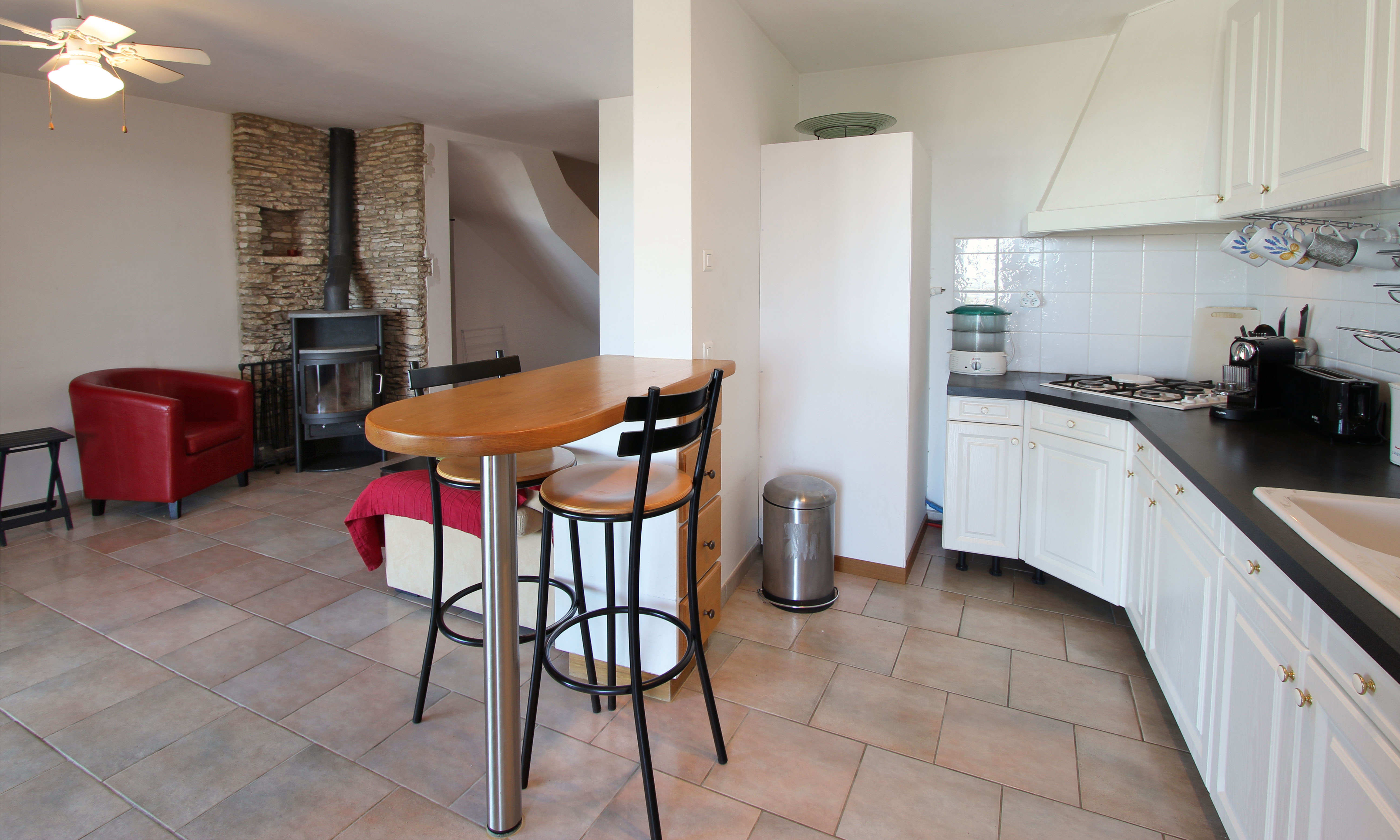 Cuisine ouverte sur le salon
