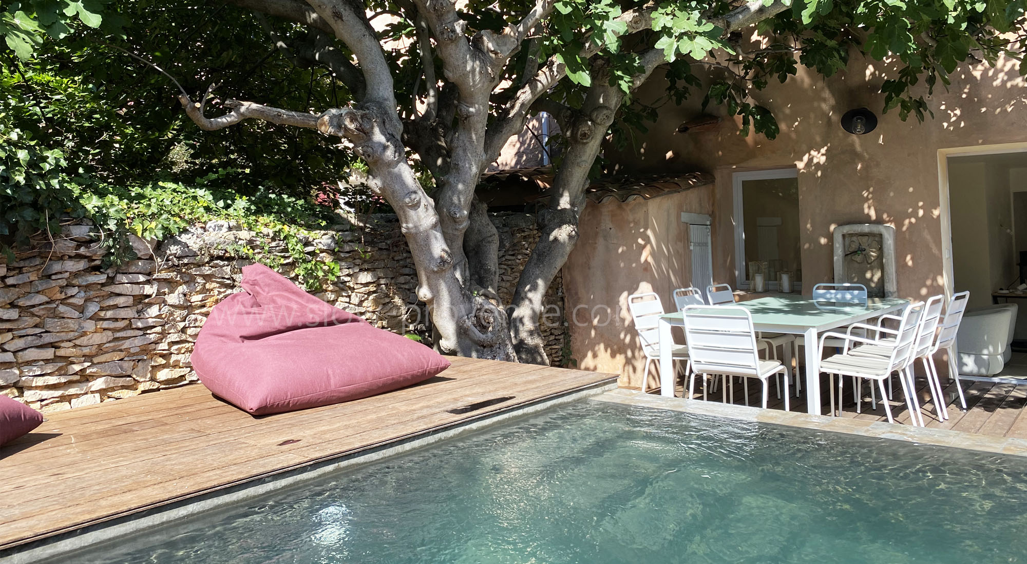 Private pool with shaded terrace