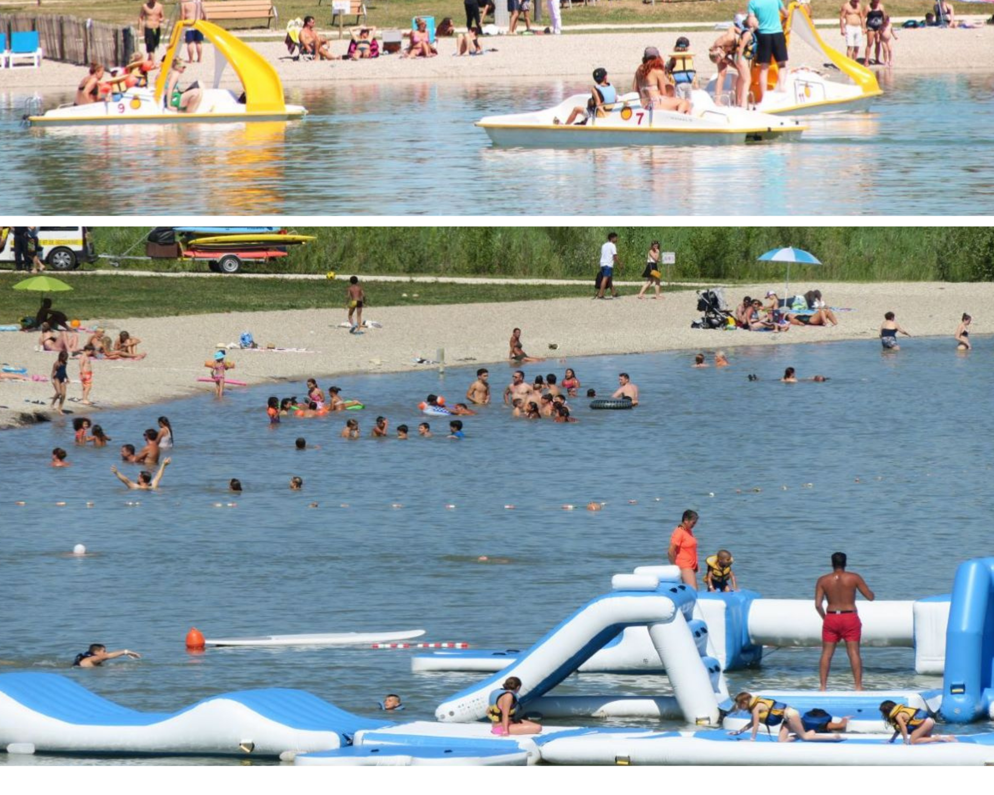 Promenade et parc récréatif pour enfant au Mont Ventoux lac de Monteux