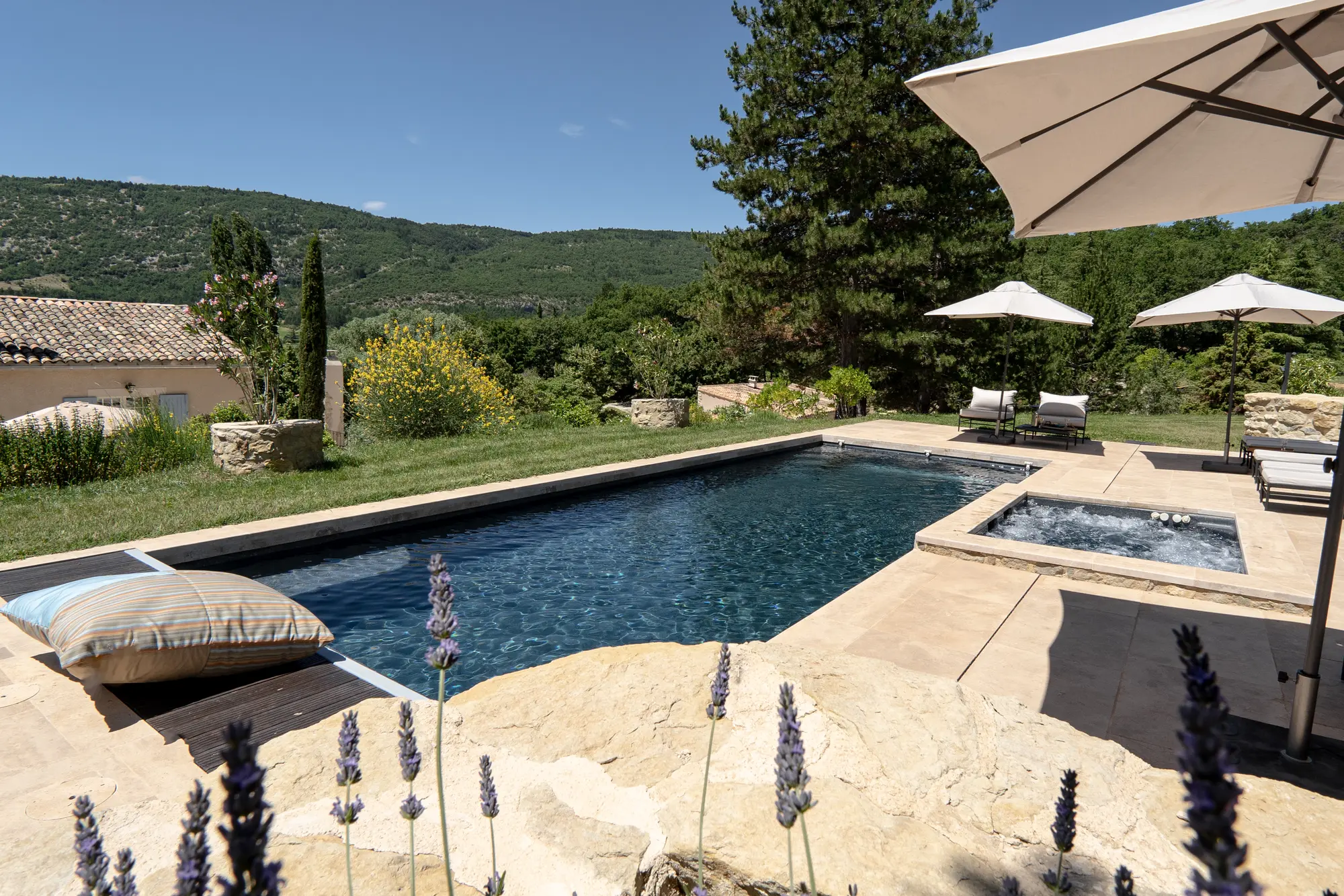 Heated private swimming pool