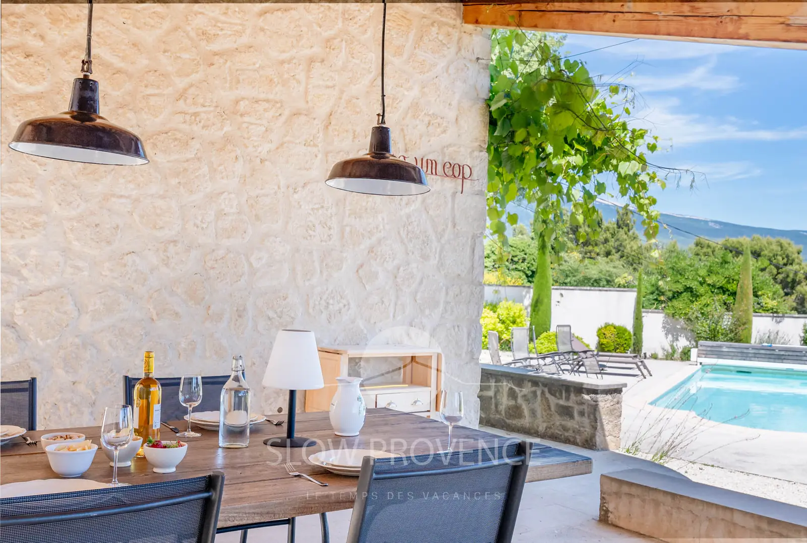 Covered terrace with a view