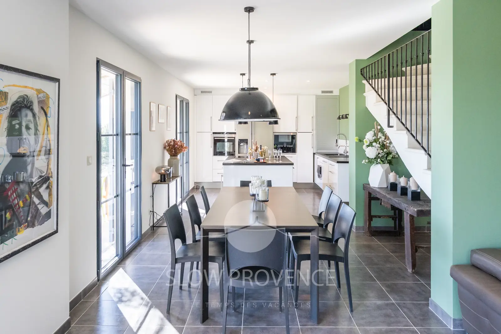 Dining room and kitchen