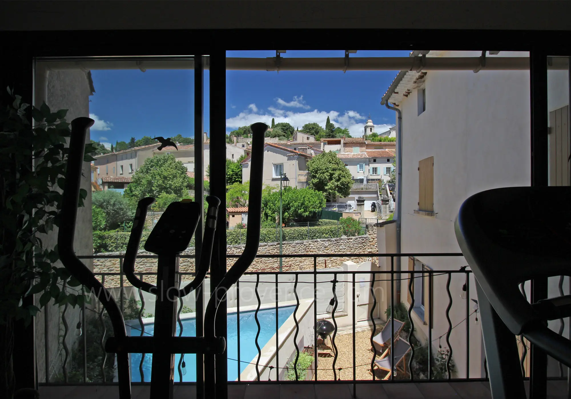 The view from the private gym
