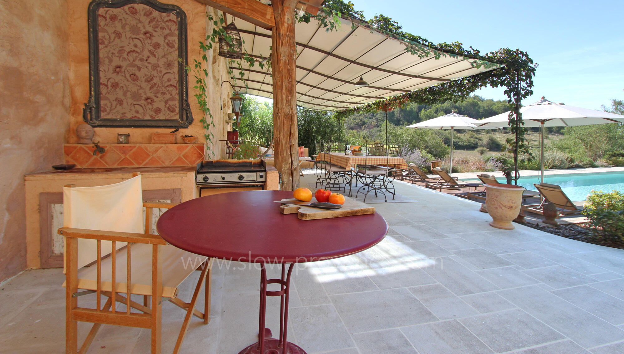 Terrace with gas barbecue