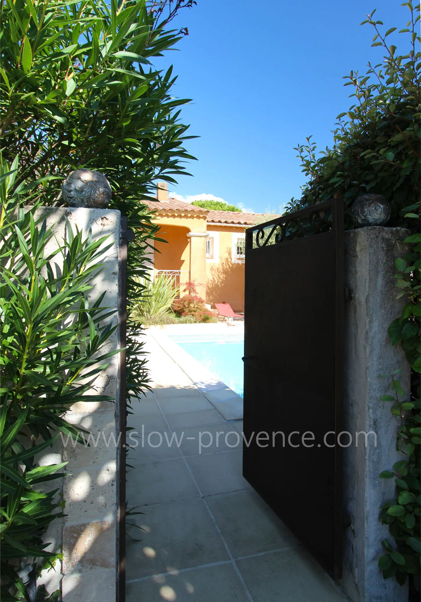 Gate giving access to the swimming pool