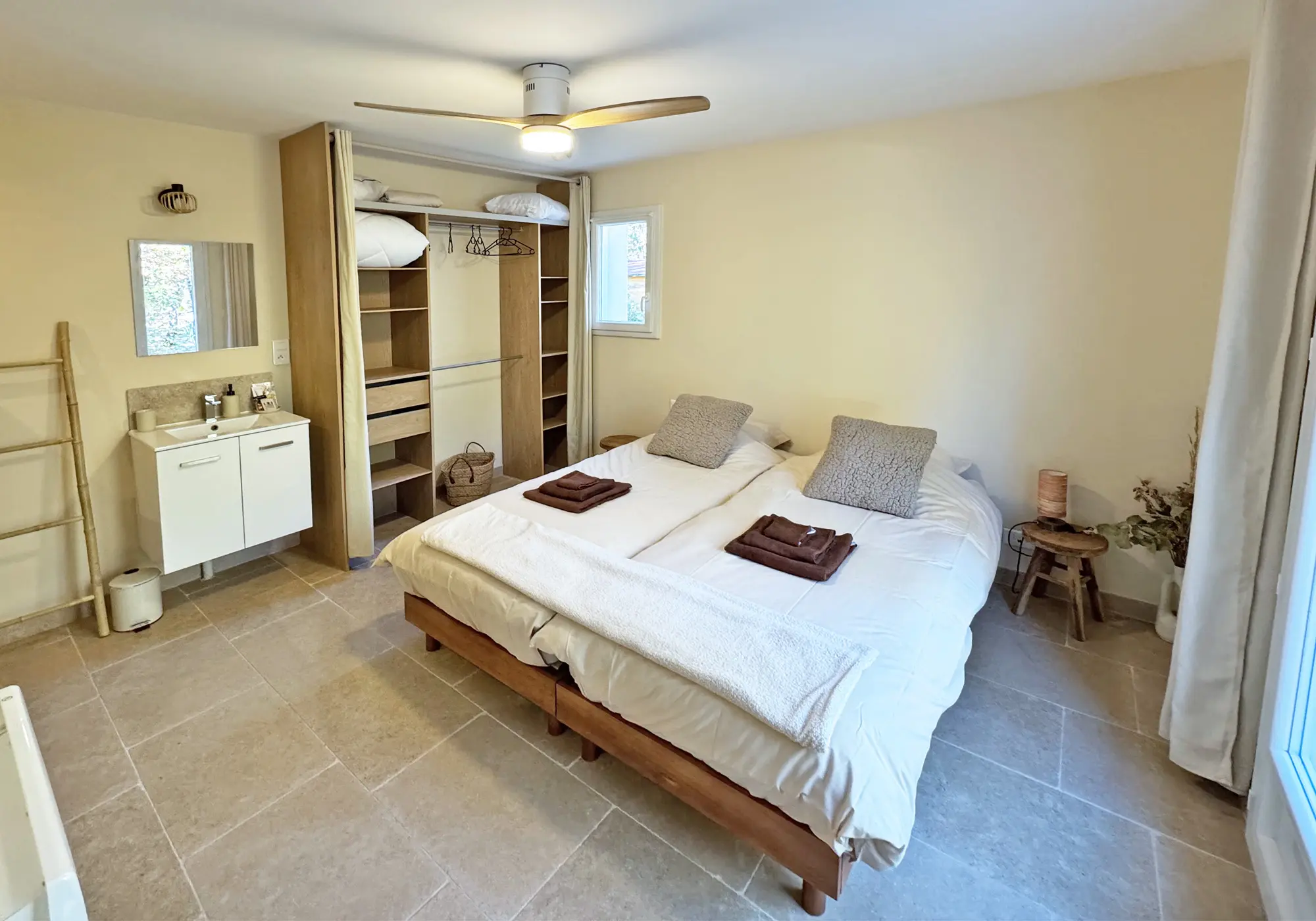 Bedroom 1 - on the ground floor - opening onto the garden