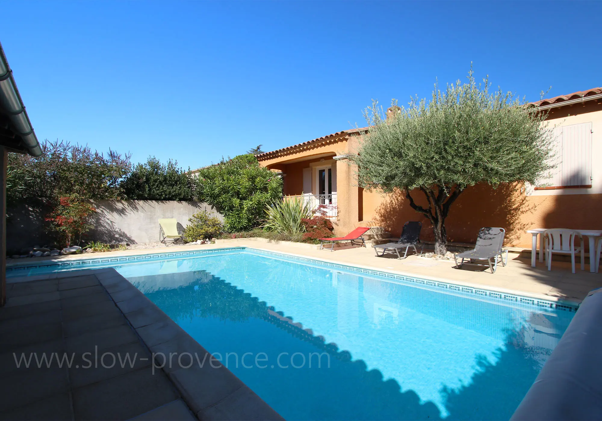 Large private heated swimming pool