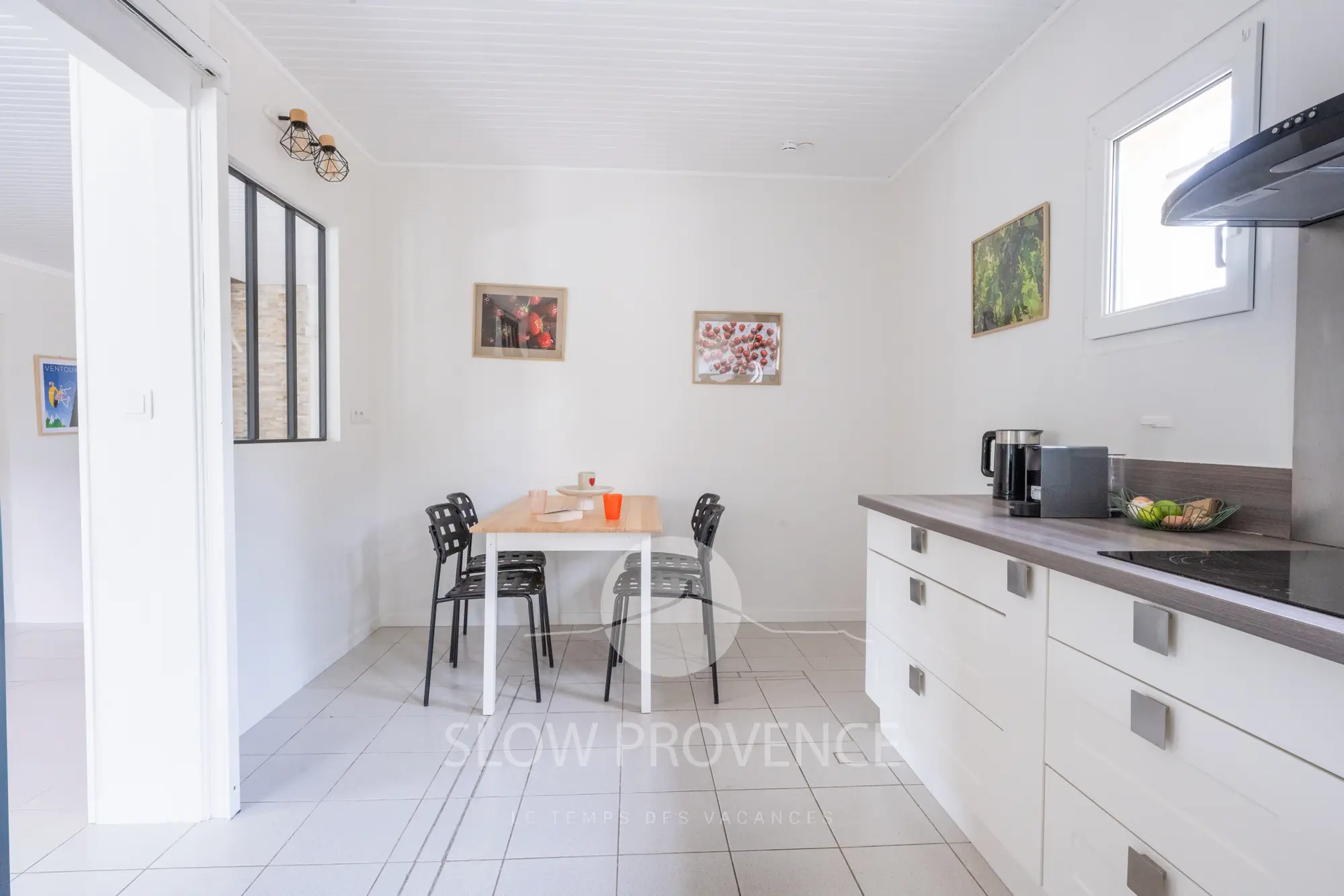 Open to the living room and dining room