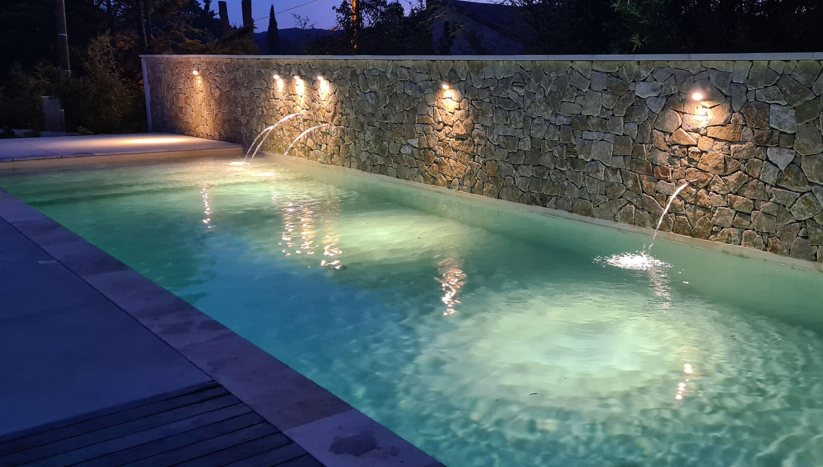 Pool with lights