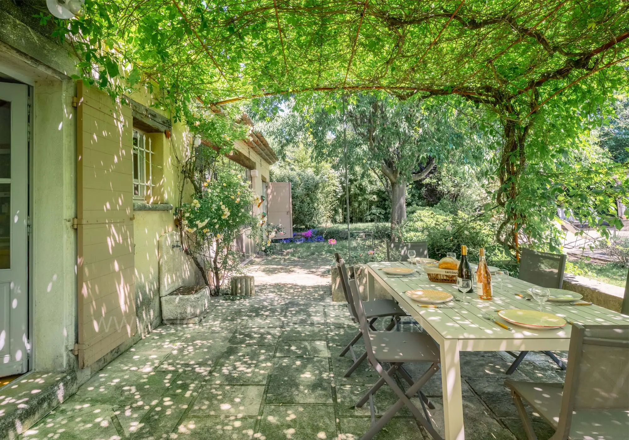 A furnished terrace