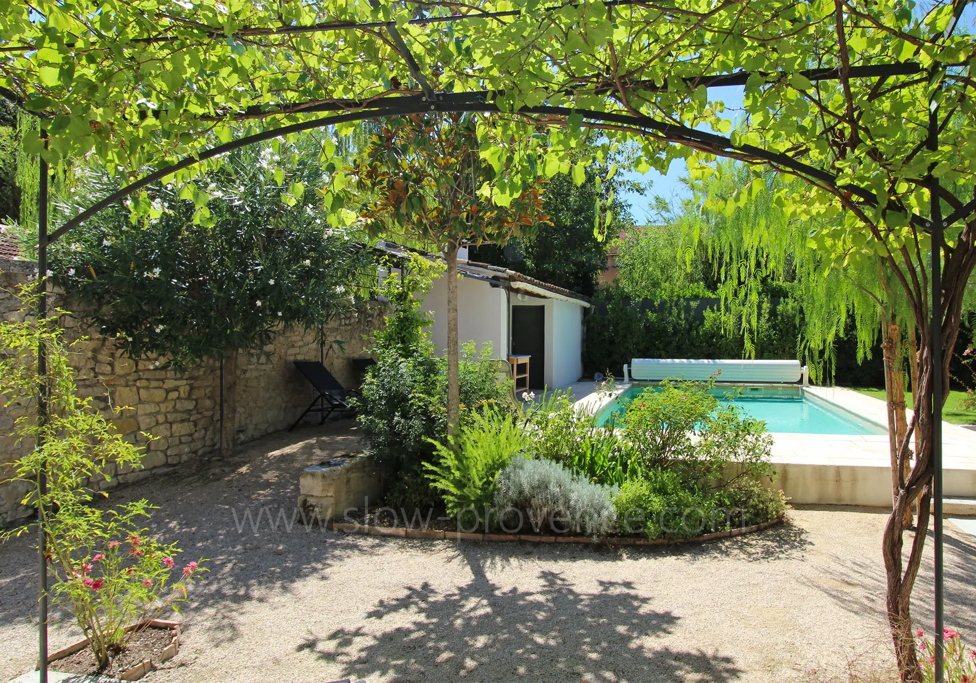 View from the shaded terrace