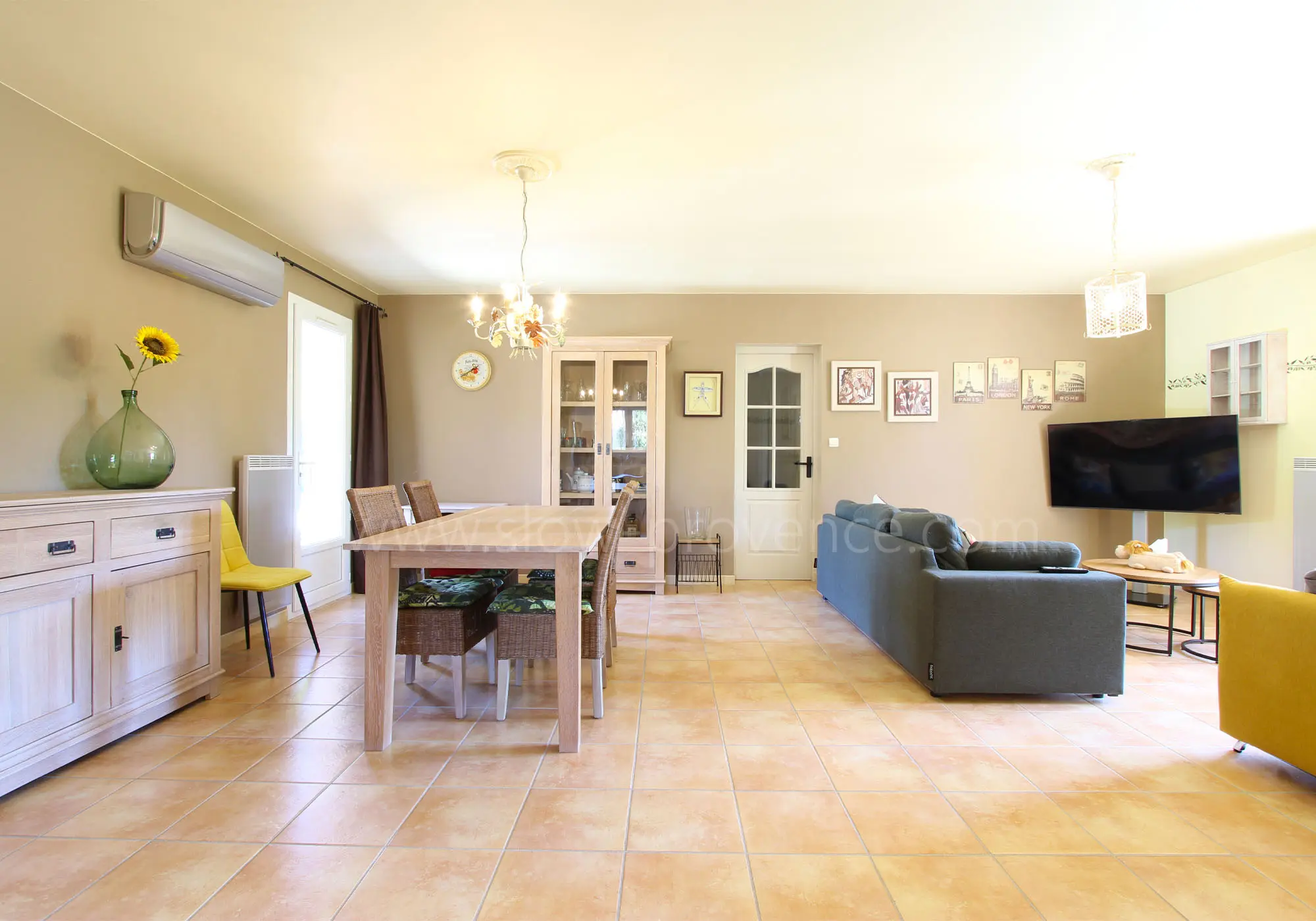 Large, bright, open-plan living room