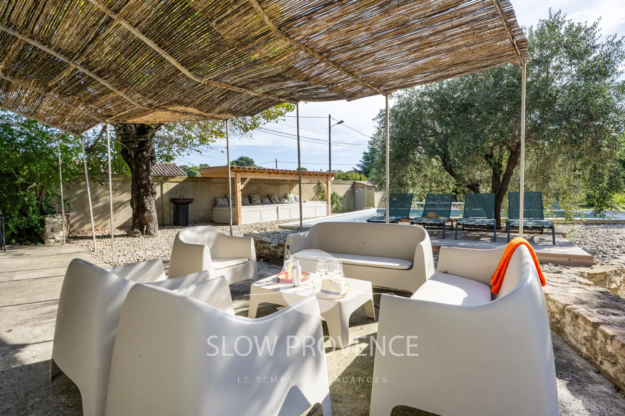 Garden furniture in the shade
