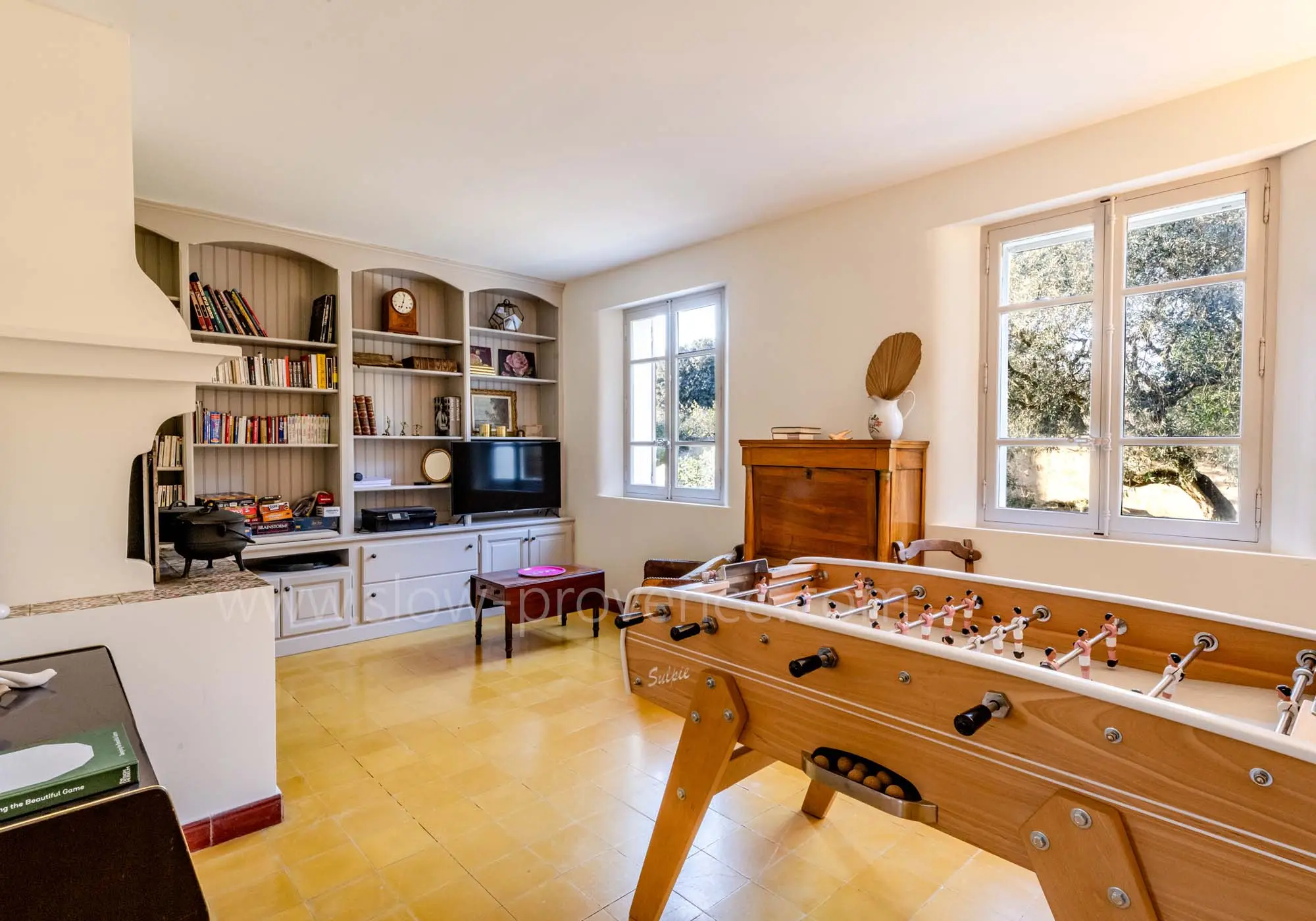 A space with foosball and board games