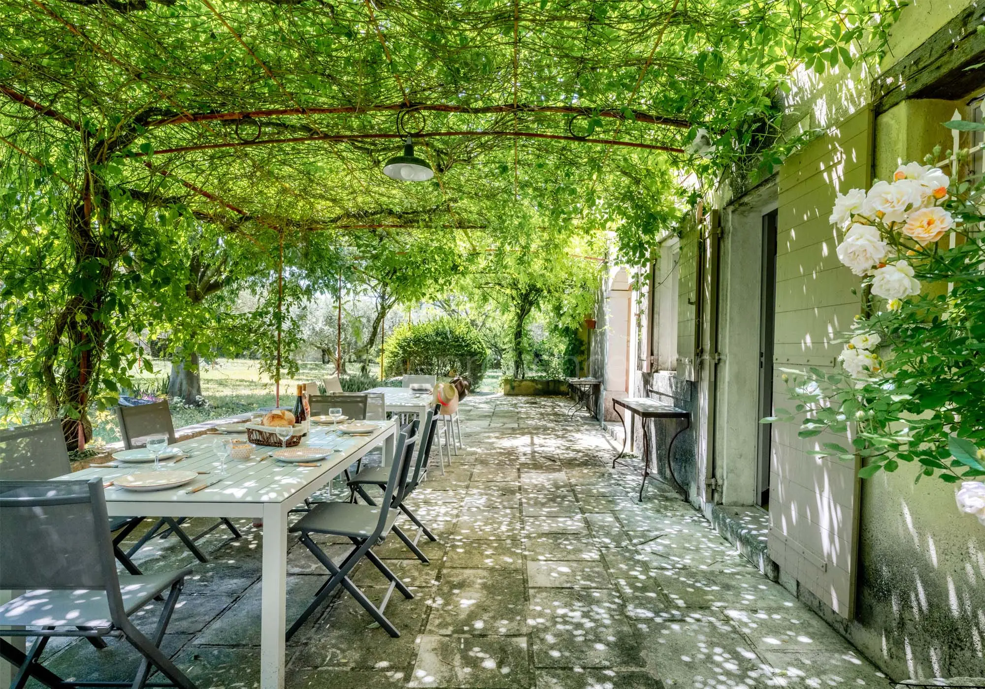 A shaded terrace
