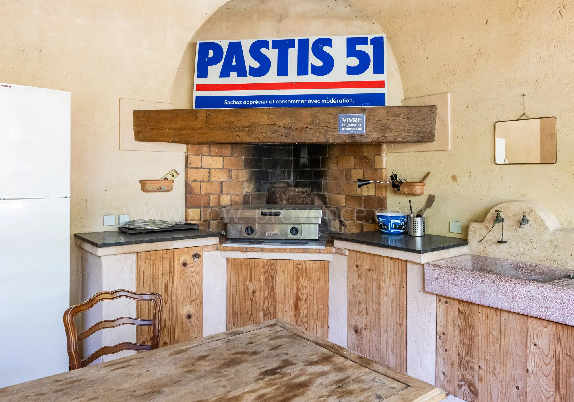 A fully equipped summer kitchen