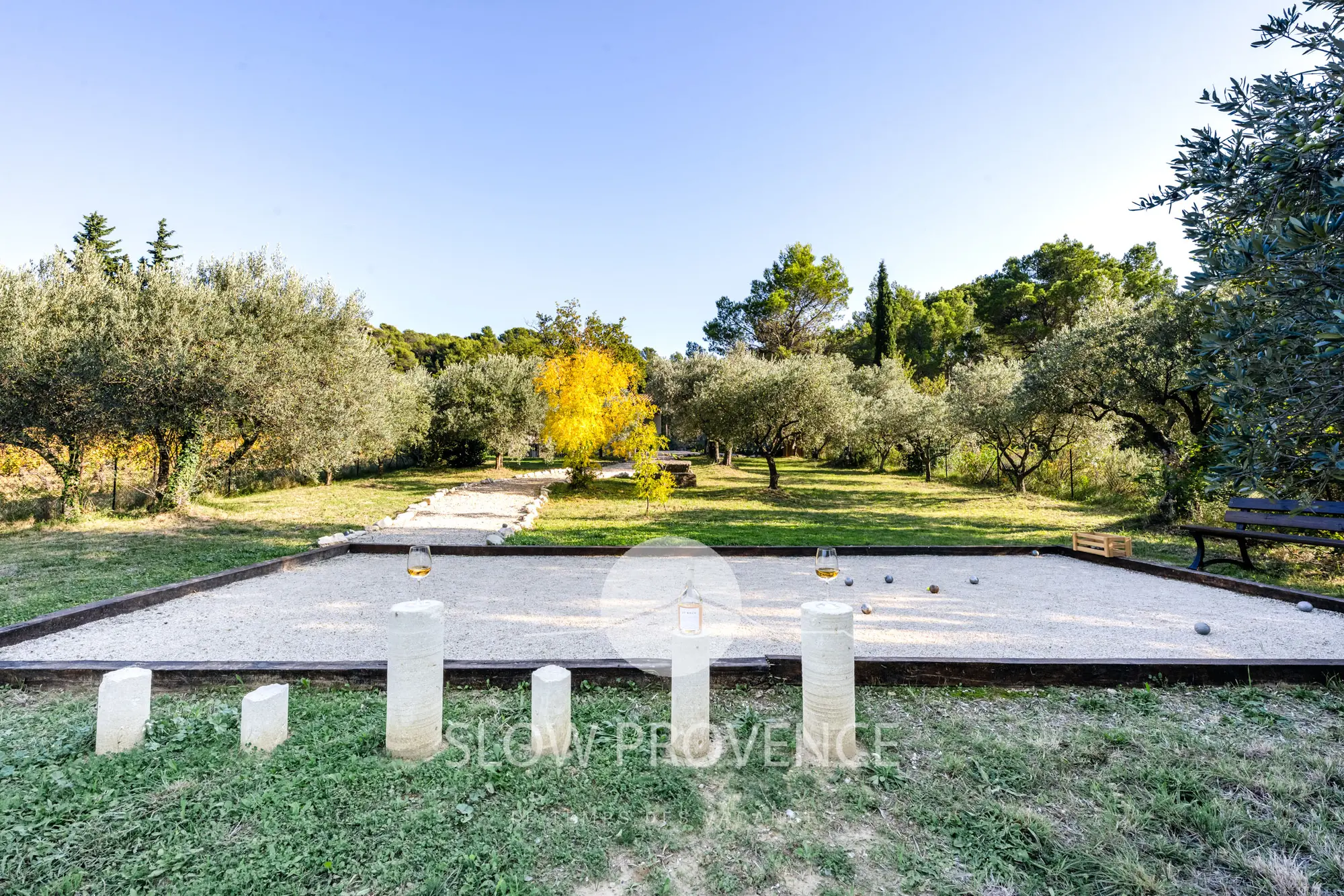A pétanque court set up for sharing good times