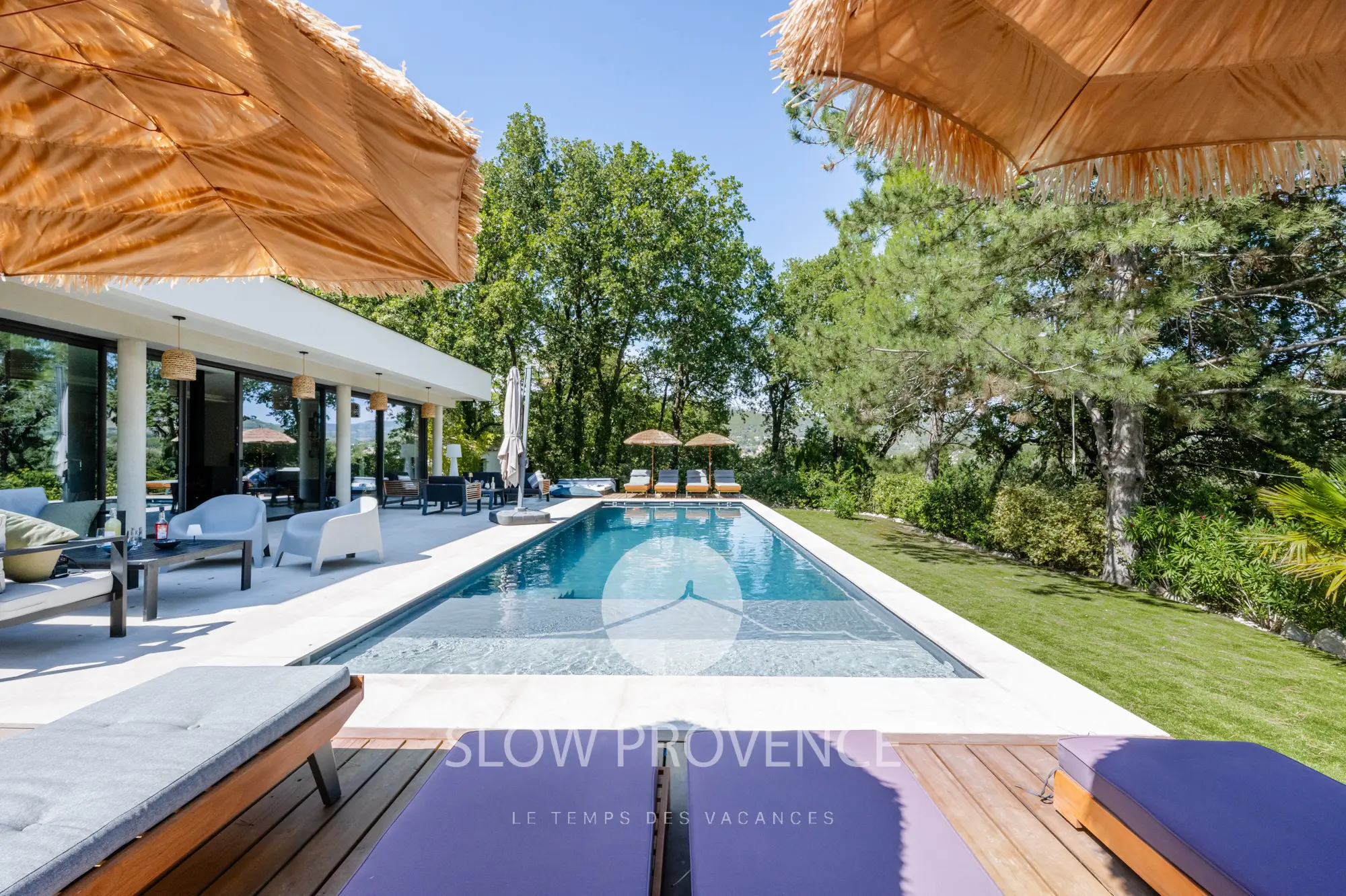 Large heated swimming pool